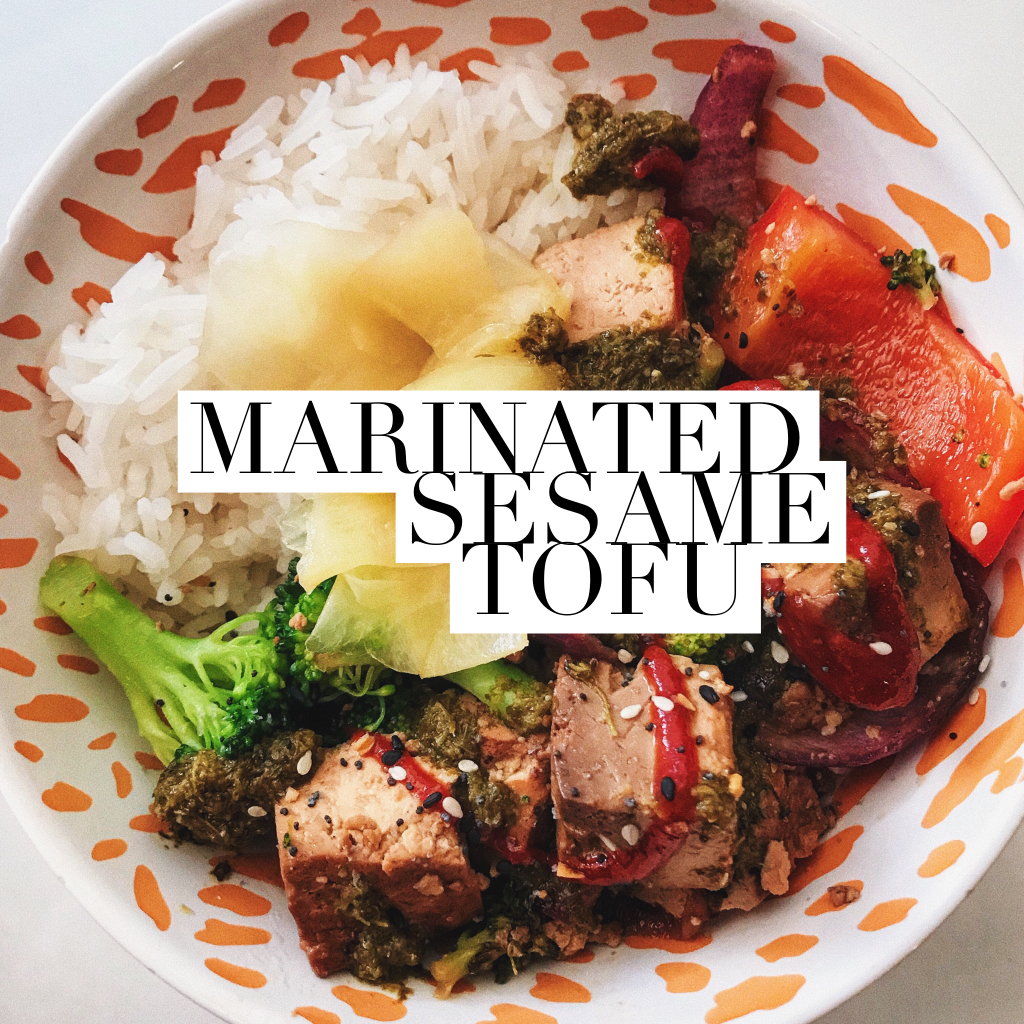 marinated sesame tofu